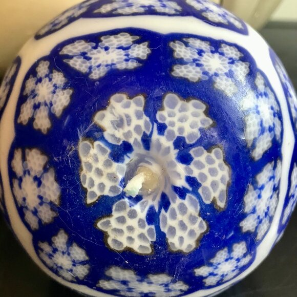 Ball Candle Christmas Snow Snowflake Mosaic 4" Tall New - Picture 3 of 3